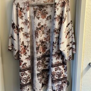 Charlotte Russe Beige Floral Knit Top
